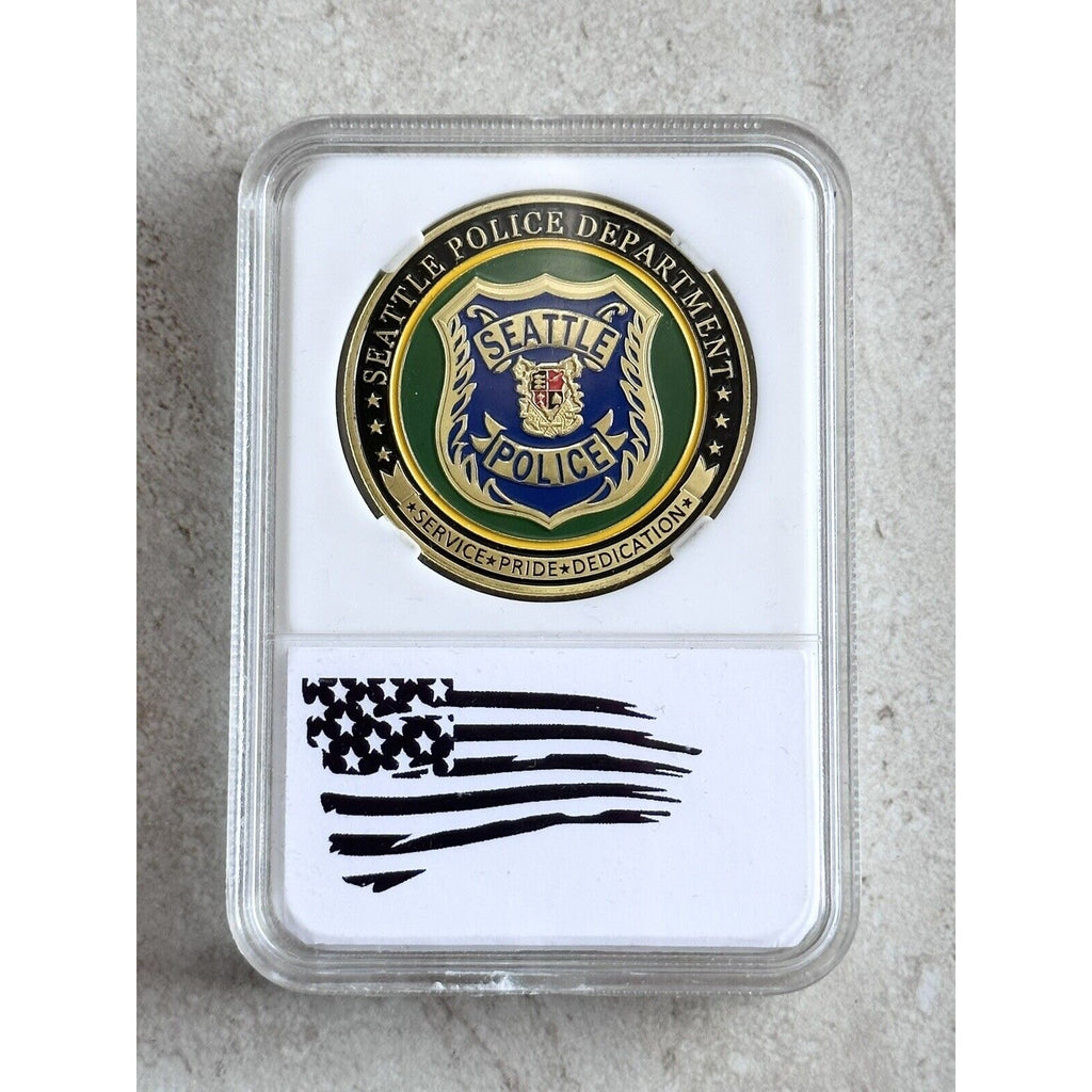 CITY OF SEATTLE, WA. Police Dept. Challenge Coin With Case