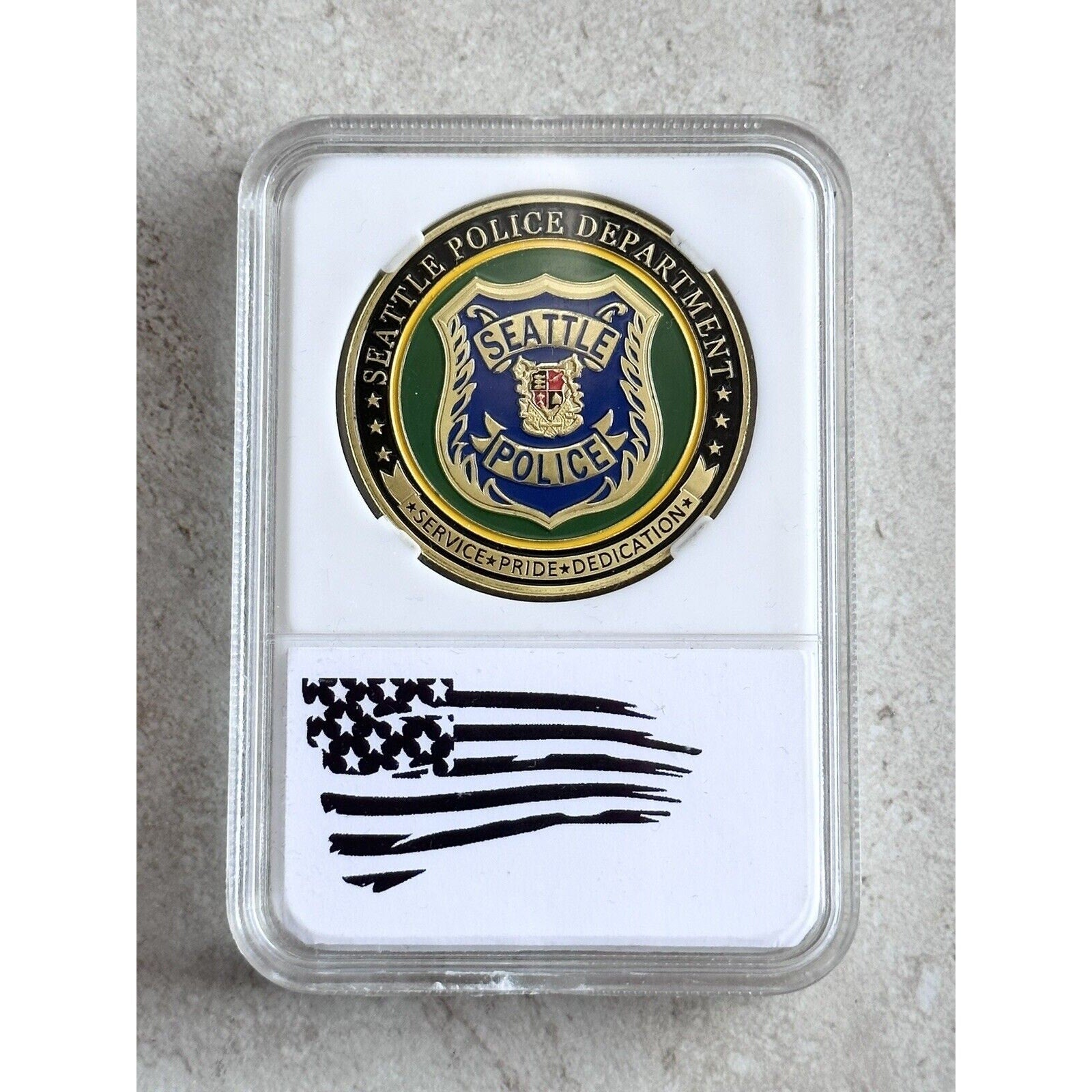 CITY OF SEATTLE, WA. Police Dept. Challenge Coin With Case