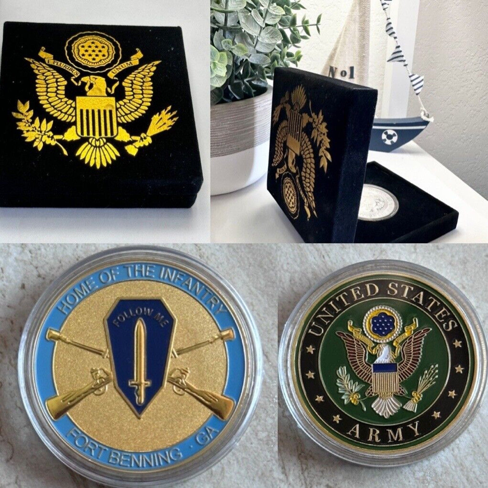HOME OF INFANTRY BRANCH FT BENNING GA With Velvet Presentation Box US Army New