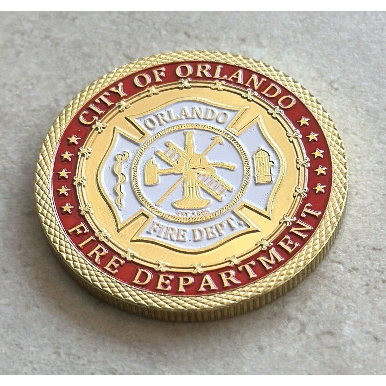 CITY OF ORLANDO Fire Dept . Challenge Coin