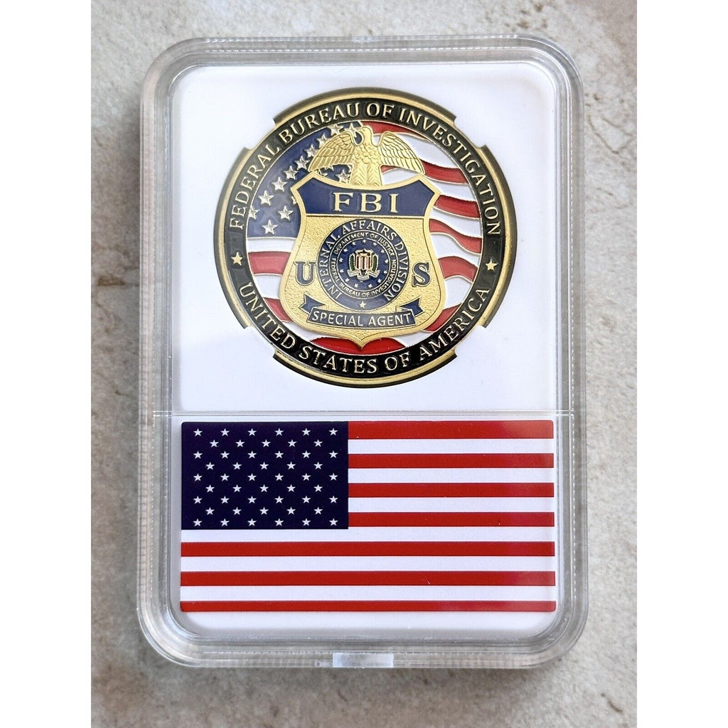 FBI US Federal Bureau Of Investigation United States Challenge Coin with case