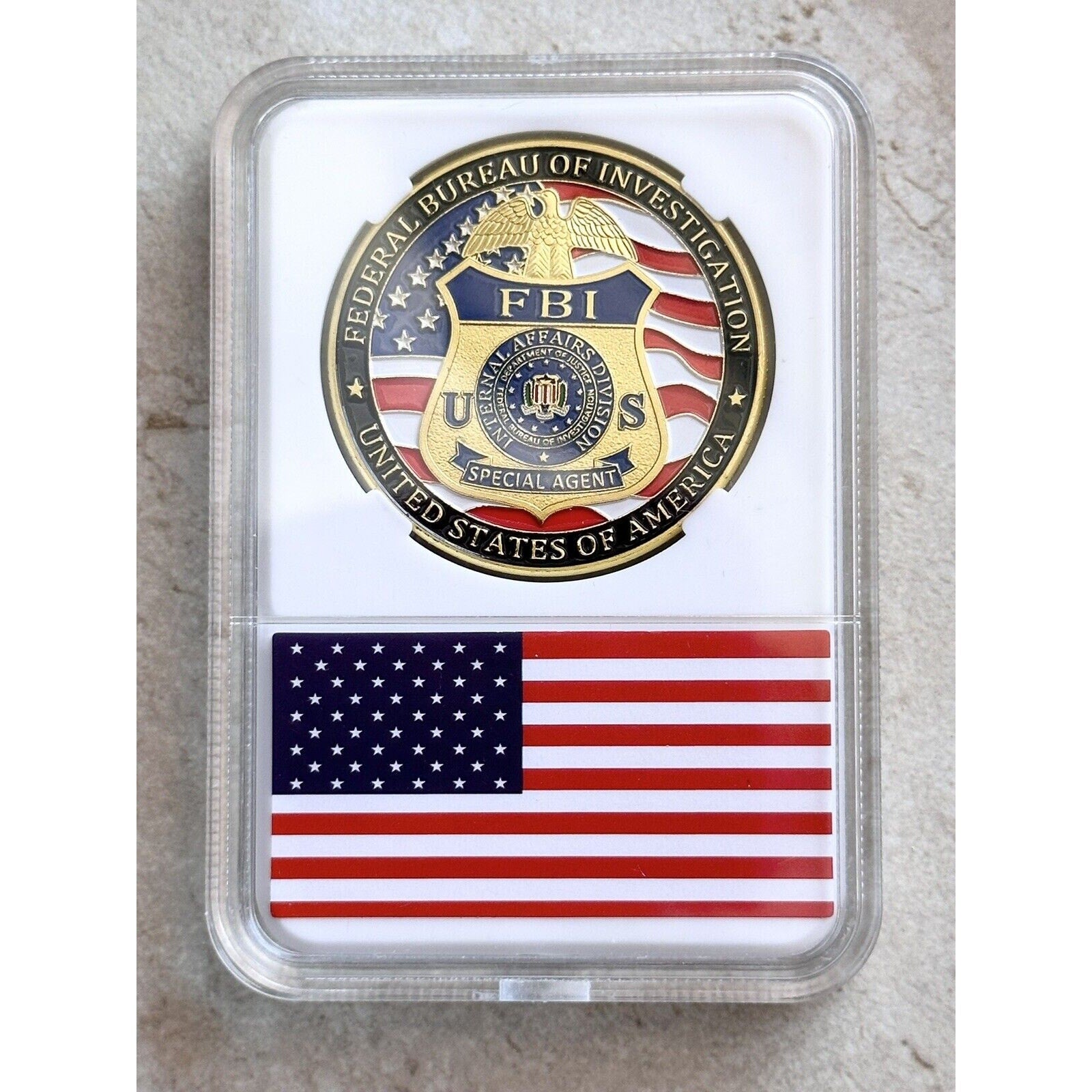 FBI US Federal Bureau Of Investigation United States Challenge Coin with case