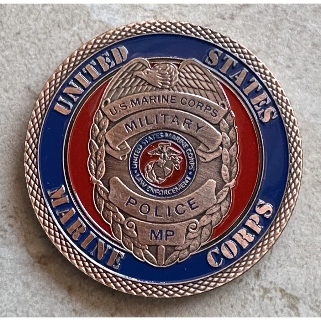 US MARINE CORPS MILITARY POLICE (COPPER) Challenge Coin with velvet case