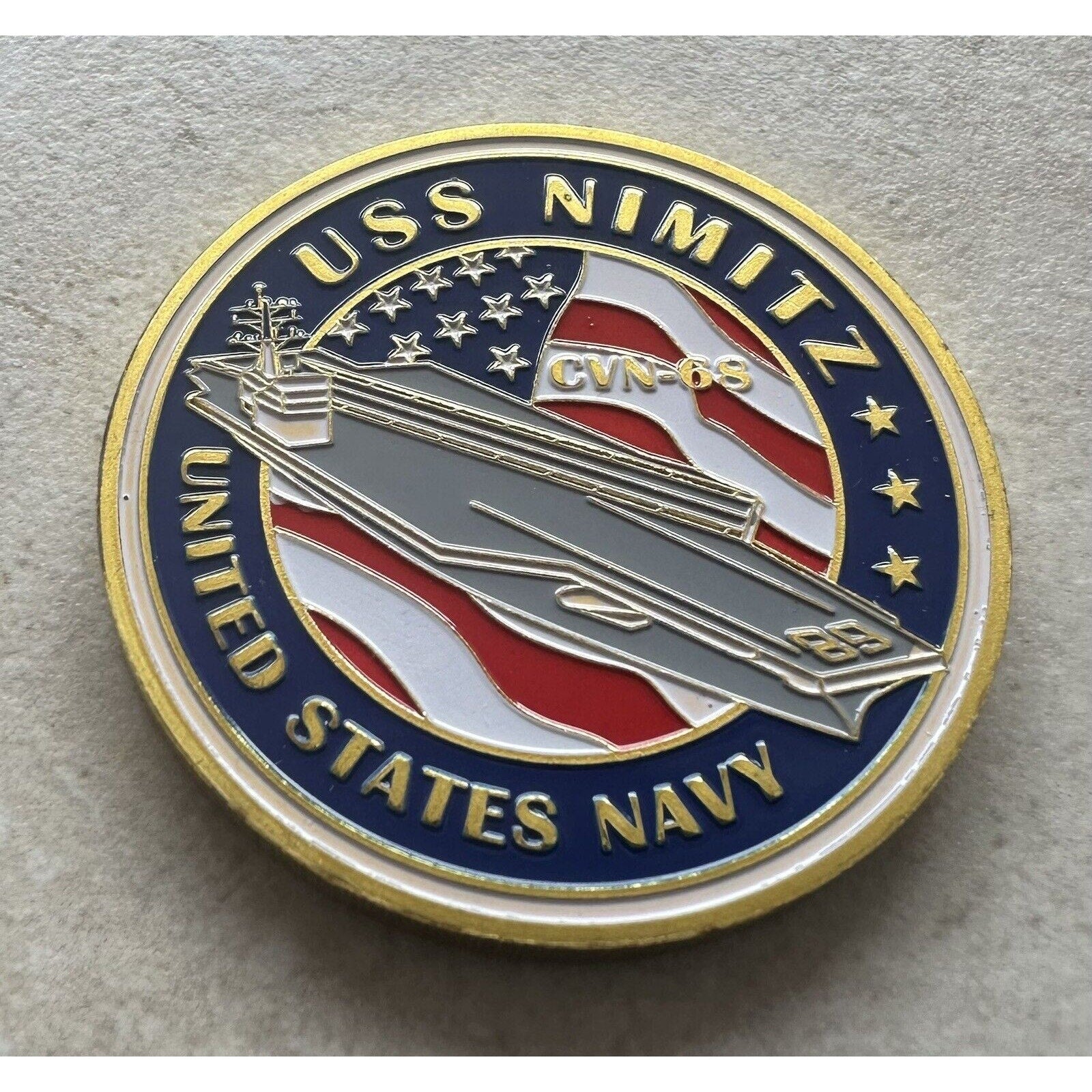 US NAVY Aircraft carrier - USS NIMITZ CVN-68 Naval Challenge Coin