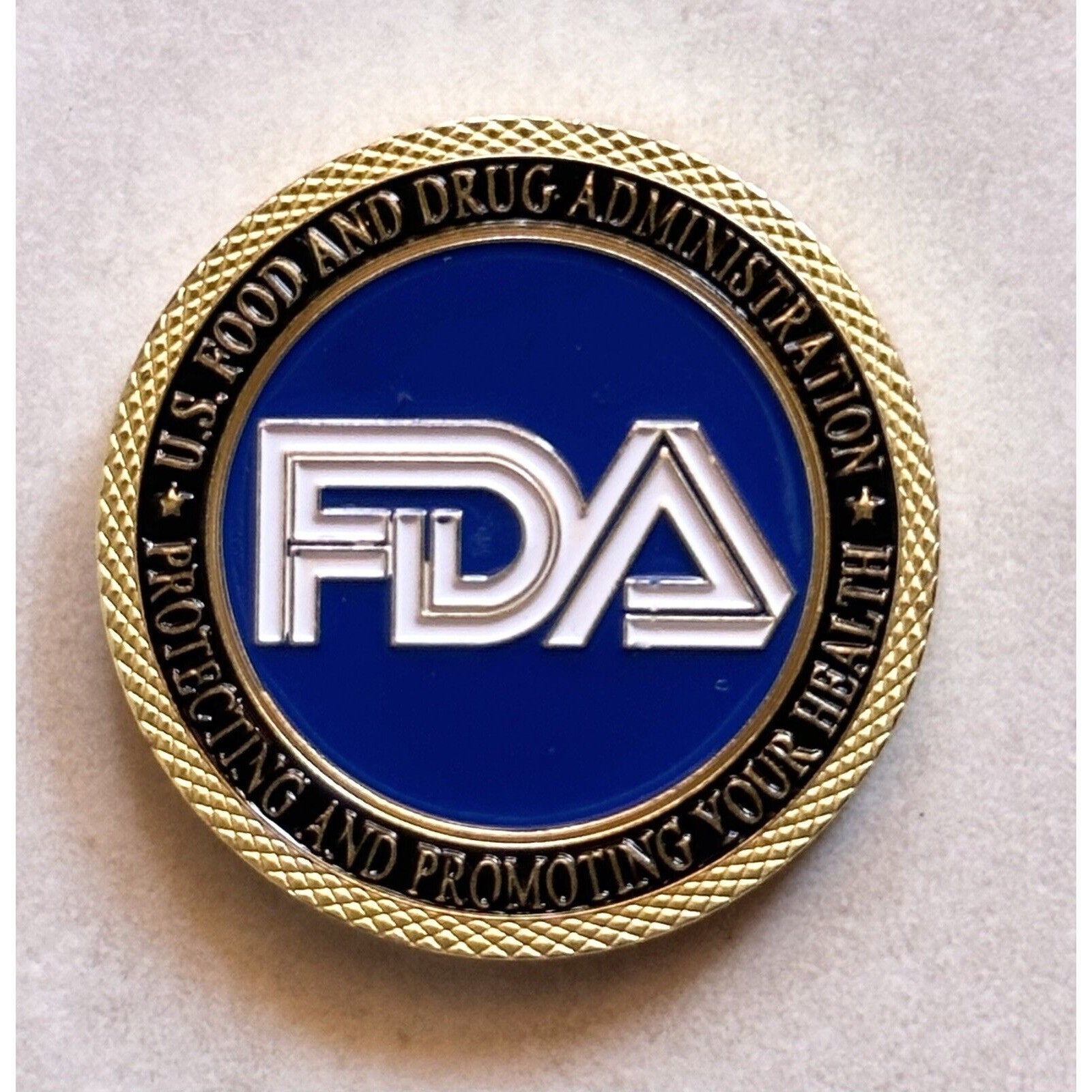 FDA US Food & Drug Administration Challenge Coin with American Flag Case