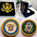 ARMY QUARTERMASTER CORPS MILITARY SEAL 1.5" CHALLENGE COIN w/ Velvet Case