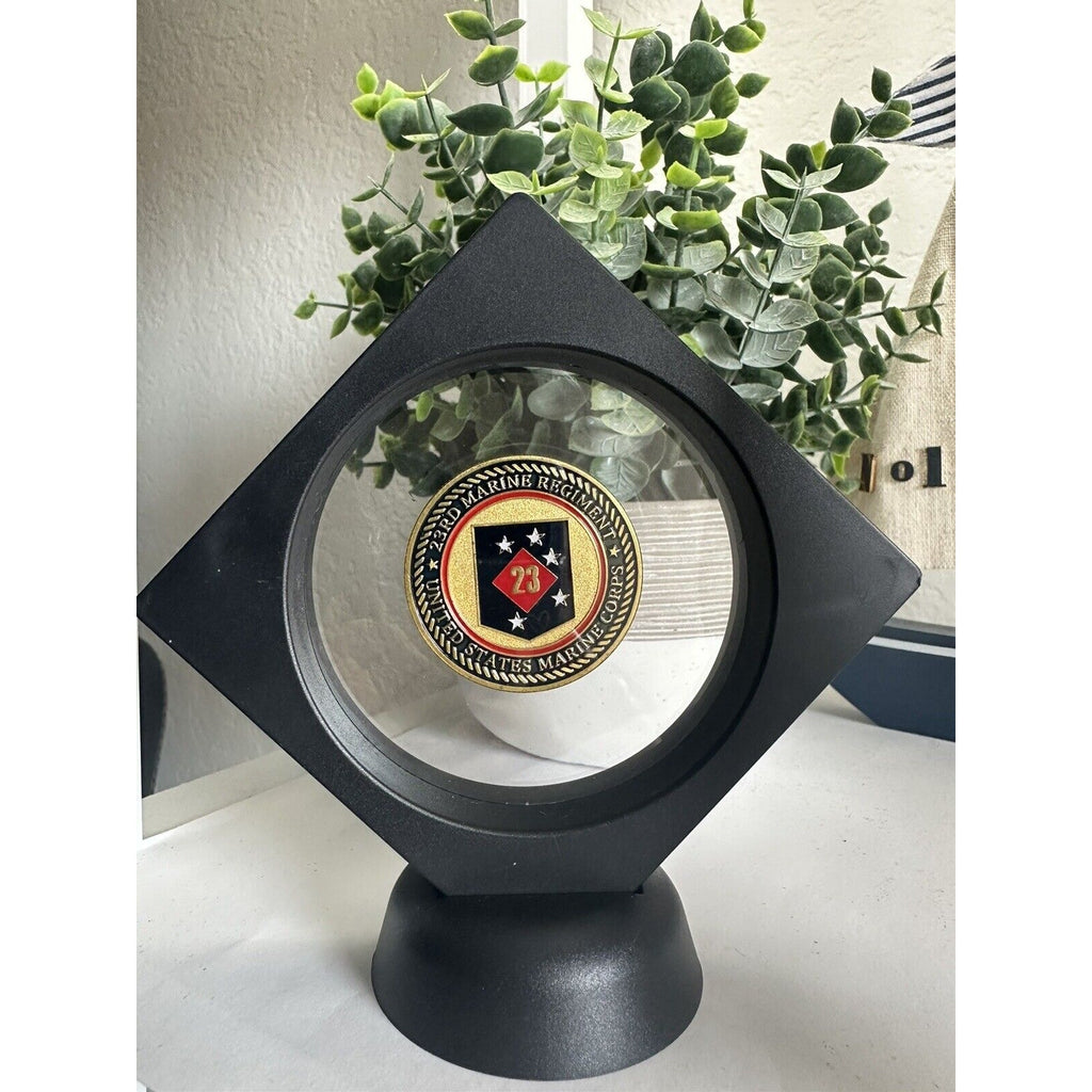 Us Marine Corps 23rd MARINE REGIMENT Challenge Coin With 3D Display Case