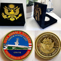 US NAVY - USS RONALD REAGAN - CVN-76 Challenge Coin With Velvet Case