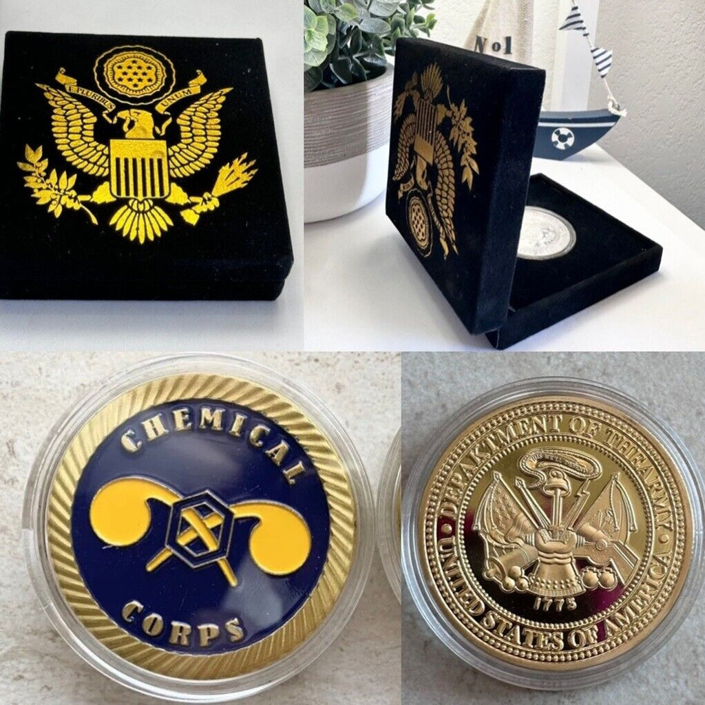 US ARMY CHEMICAL CORPS Challenge Coin with Velvet Case