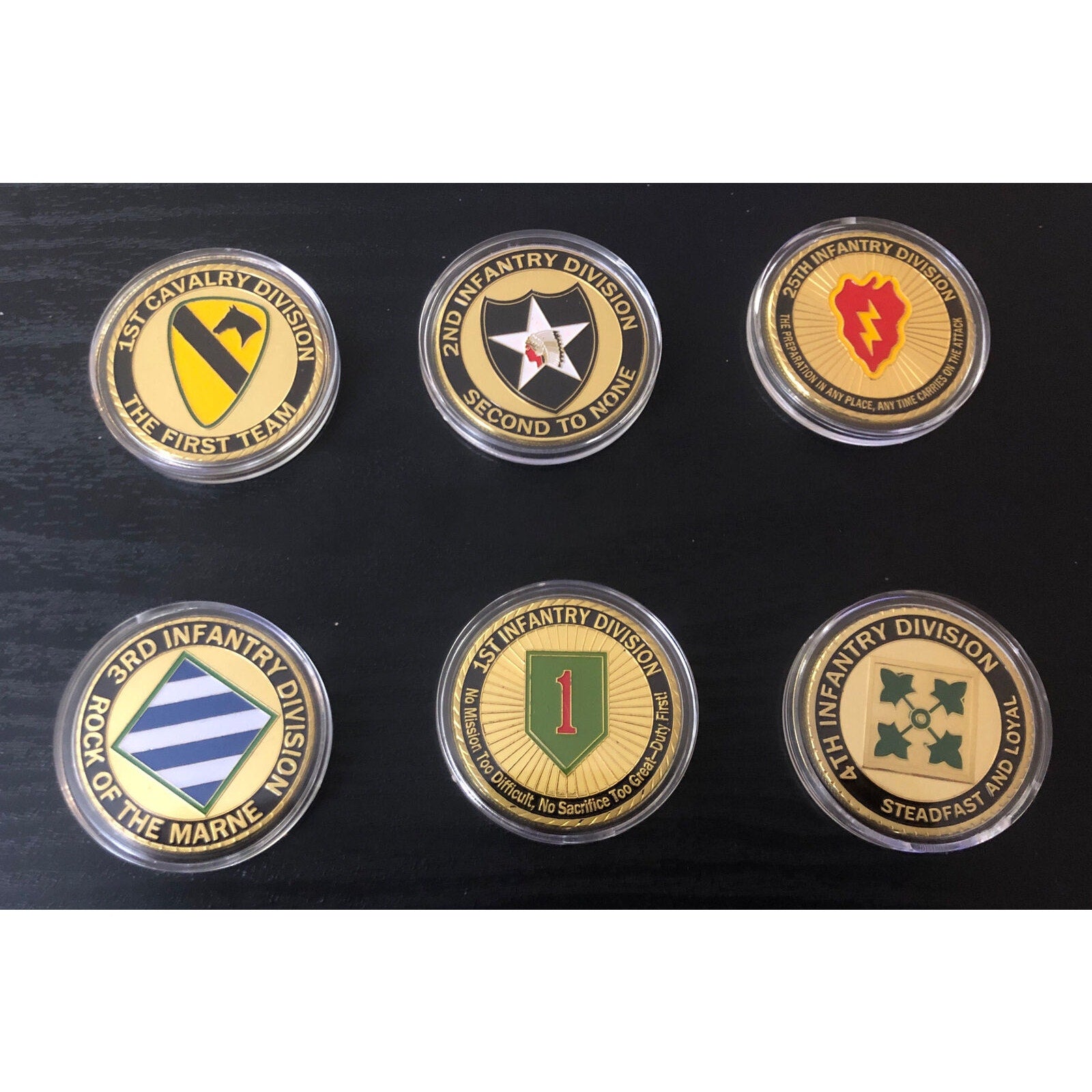 Collection Set ARMY Infantry Division 1st 2nd 3rd 4th 25th 1st Coins