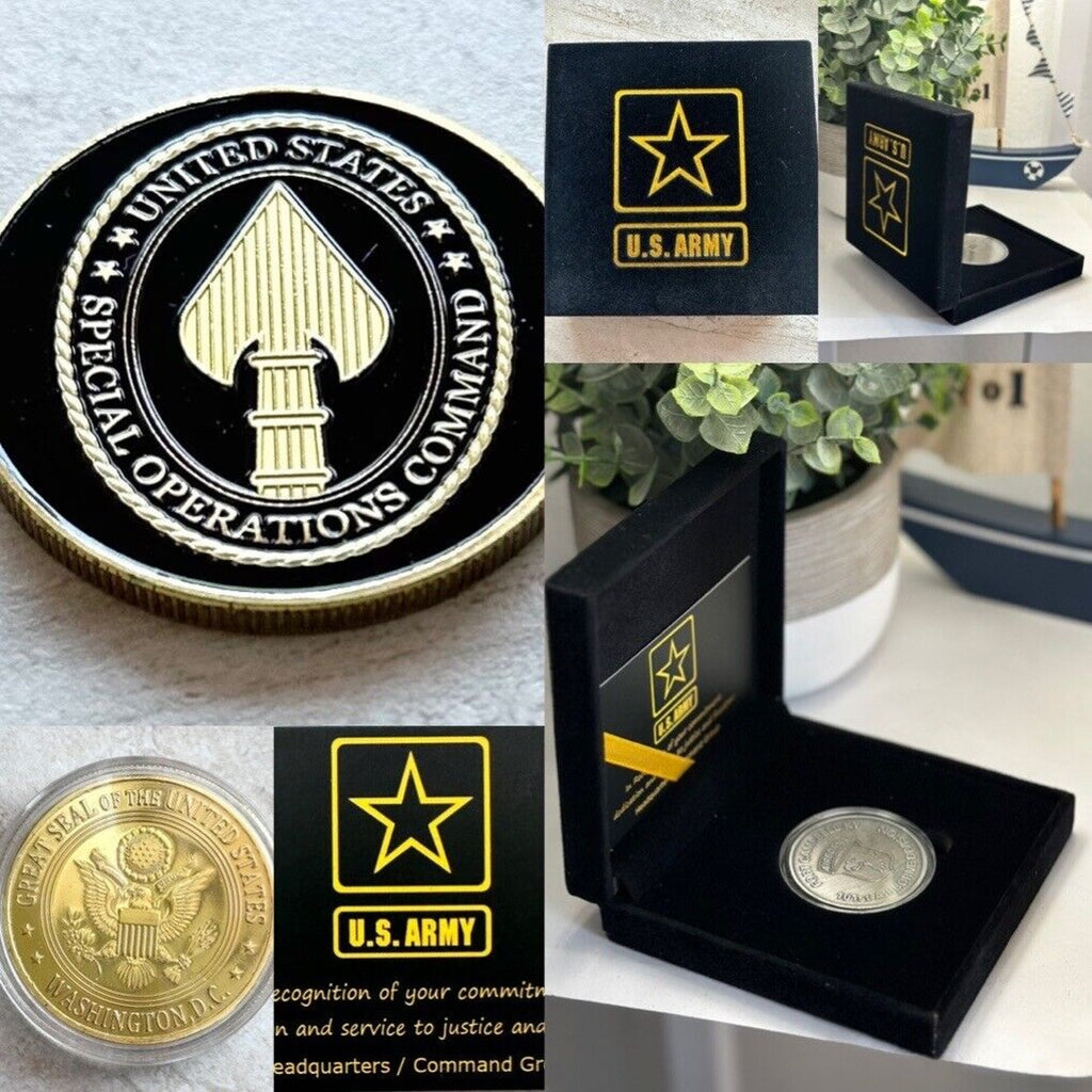 United States Special Operations Command Challenge Coin With Army Velvet Case
