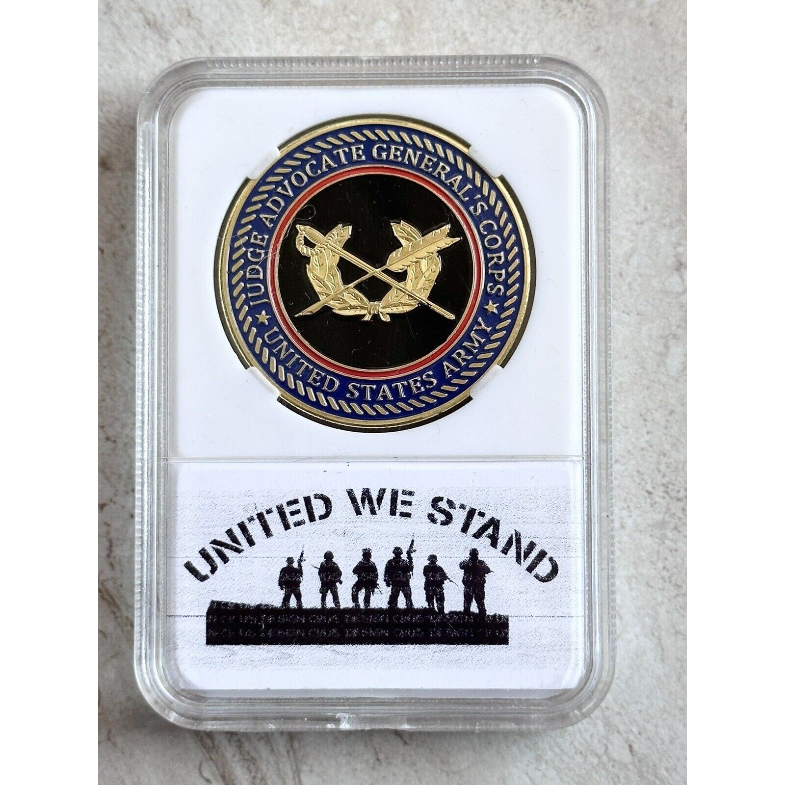 US ARMY (JAG) JUDGE ADVOCATE GENERAL'S CORPS Challenge Coin With Case
