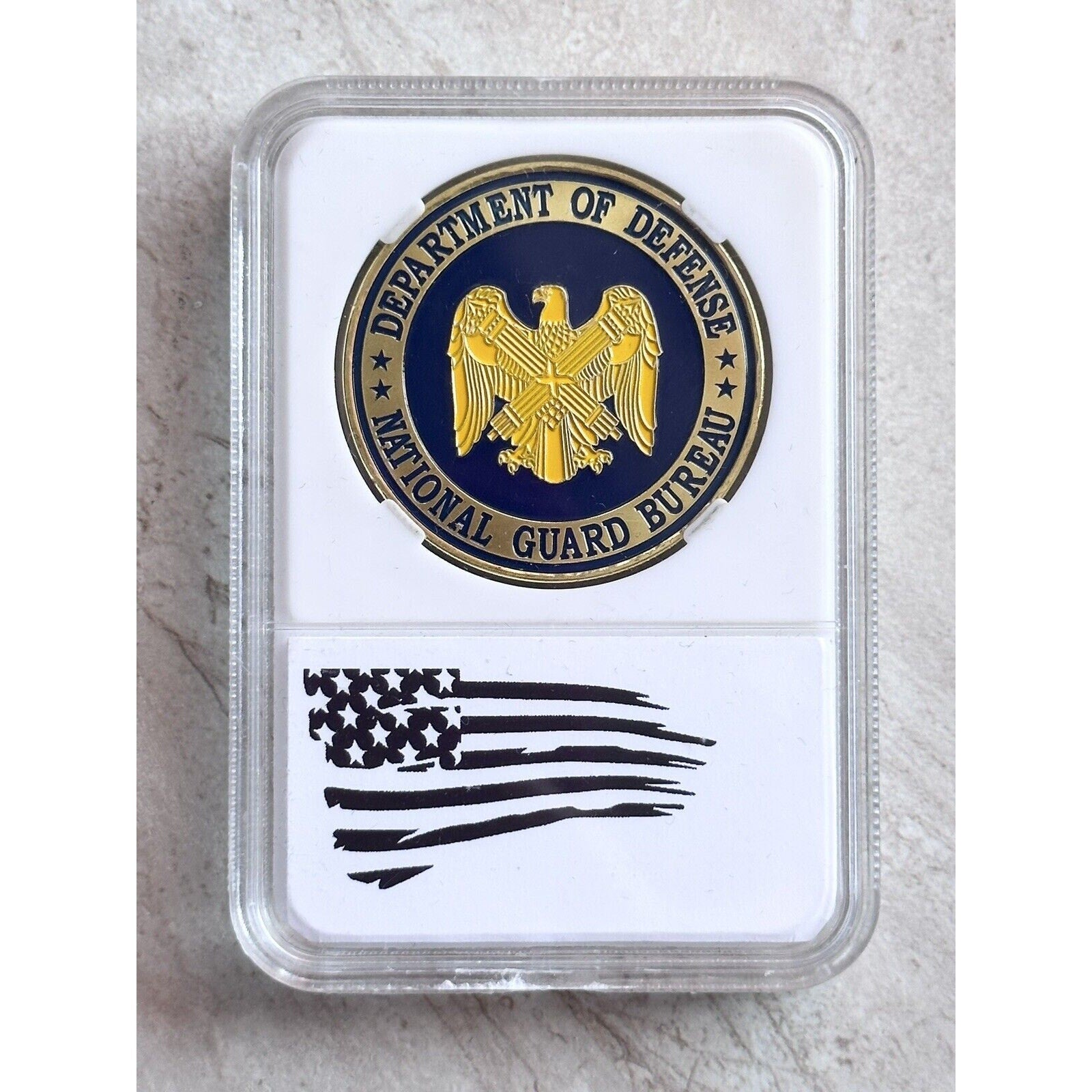 Department of Defense National Guard Bureau Challenge Coin With Case