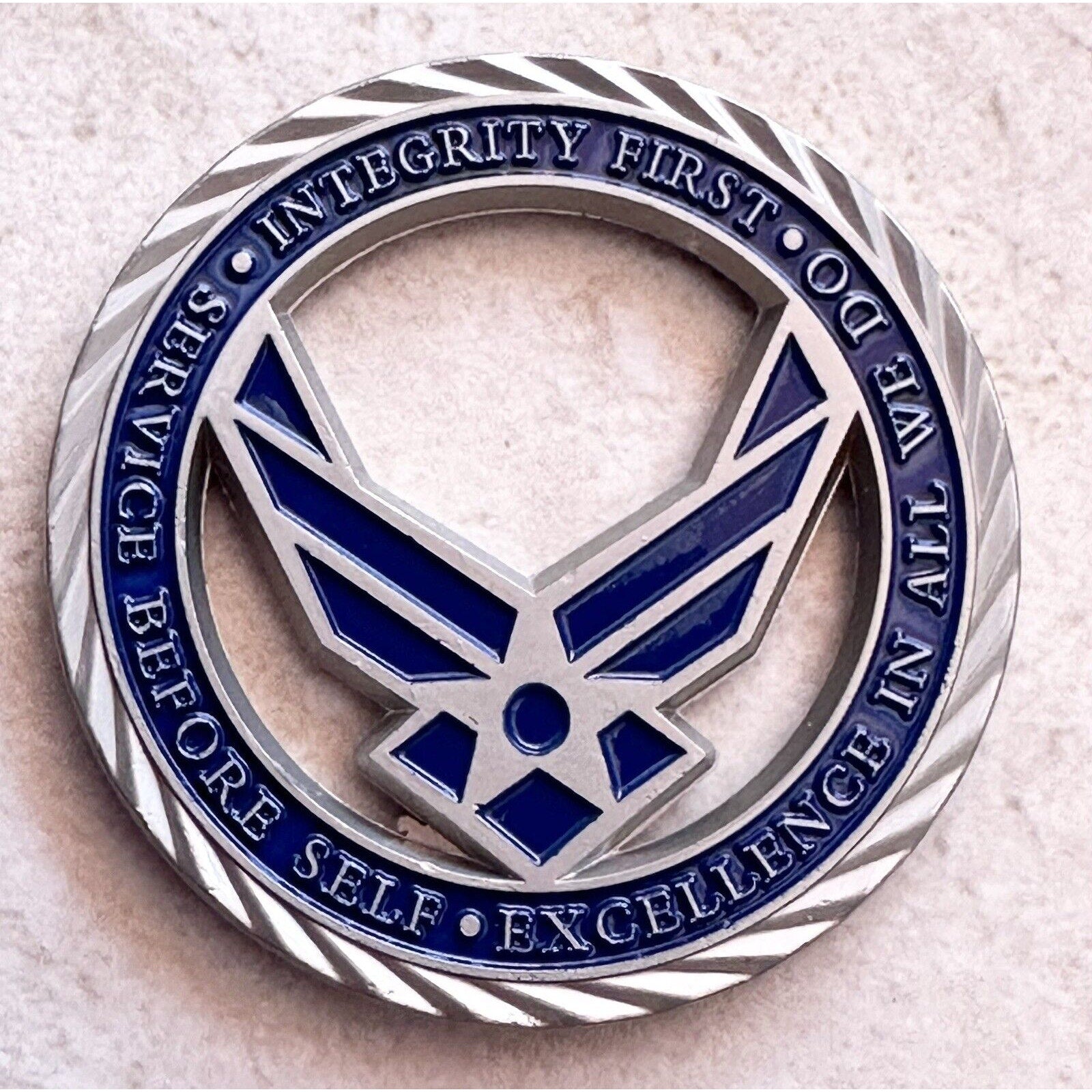 USAF Service Before Self Challenge Coin -Core Values-Excellence In All-Integrity