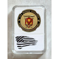 US MARINE CORPS - 4th MARINE REGIMENT Challenge Coin With Case