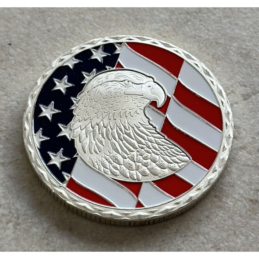 NEW USAF U.S. Air Force Veteran with eagle and flag Challenge Coin With Case