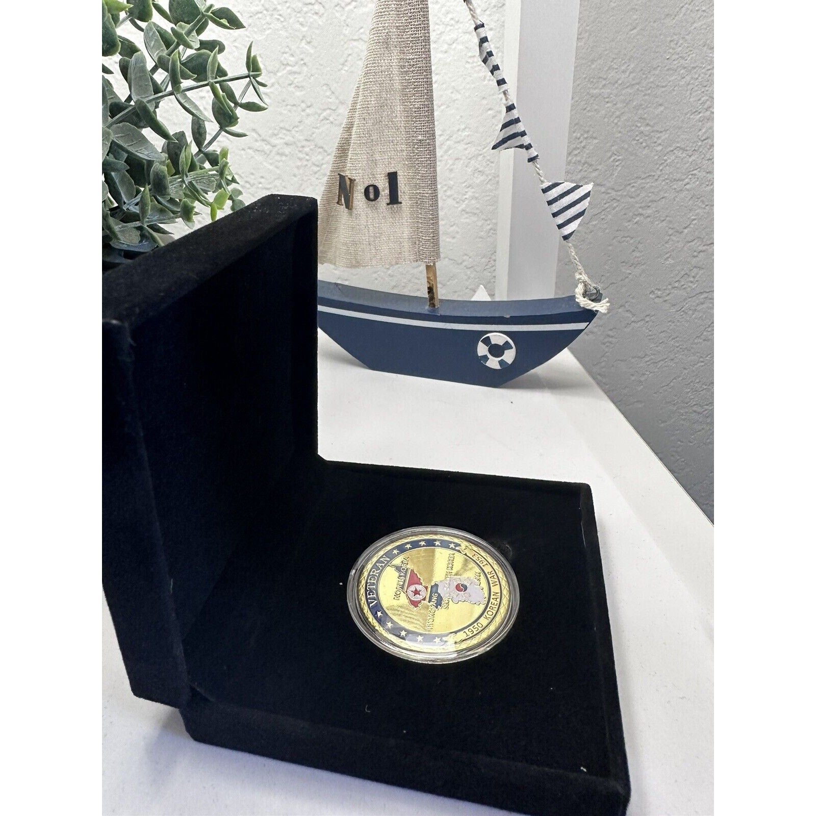 Korean War Military Army Veteran Forever Proud Challenge Coin With Case