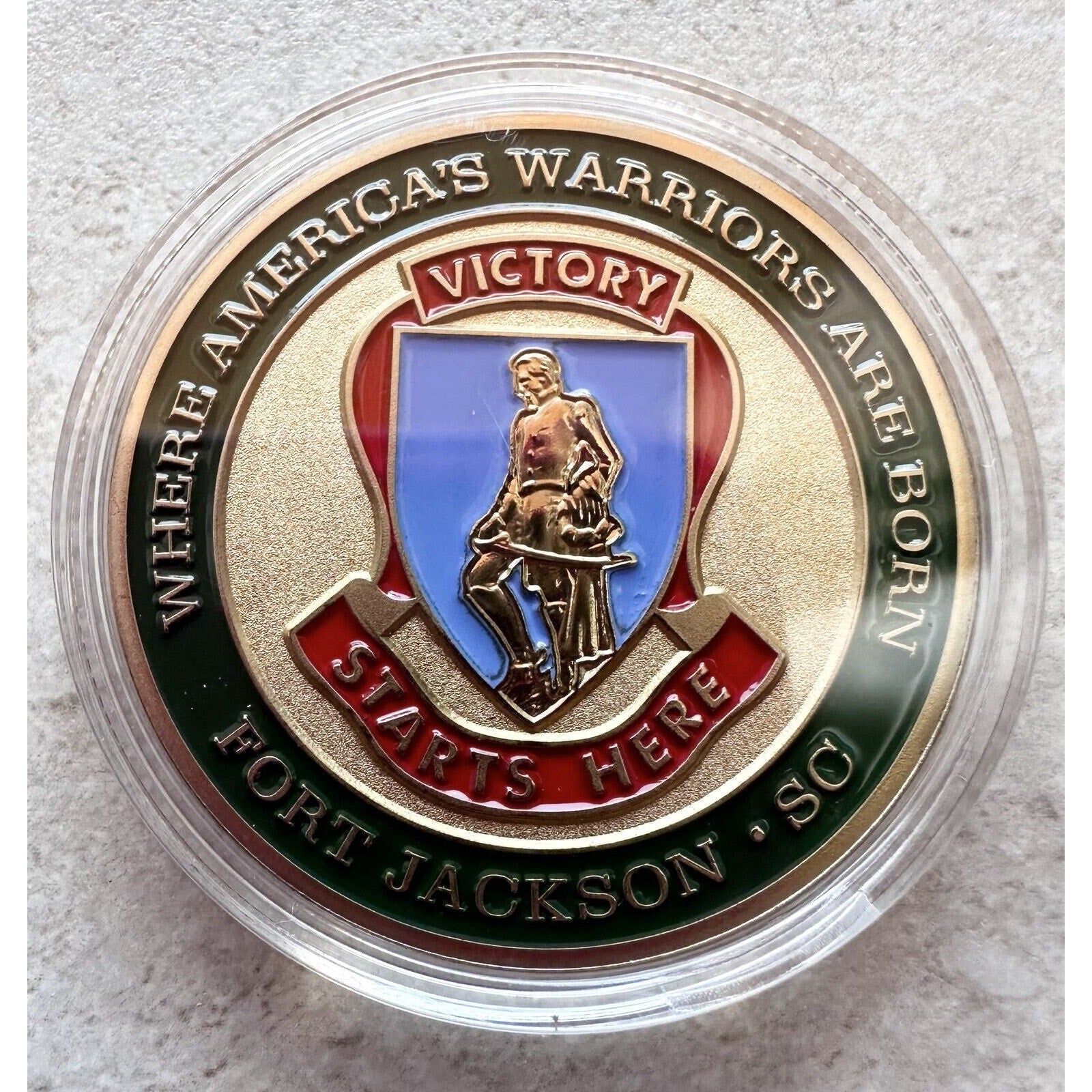 ARMY FORT JACKSON Basic Combat Training VICTORY STARTS CHALLENGE COIN TRADOC