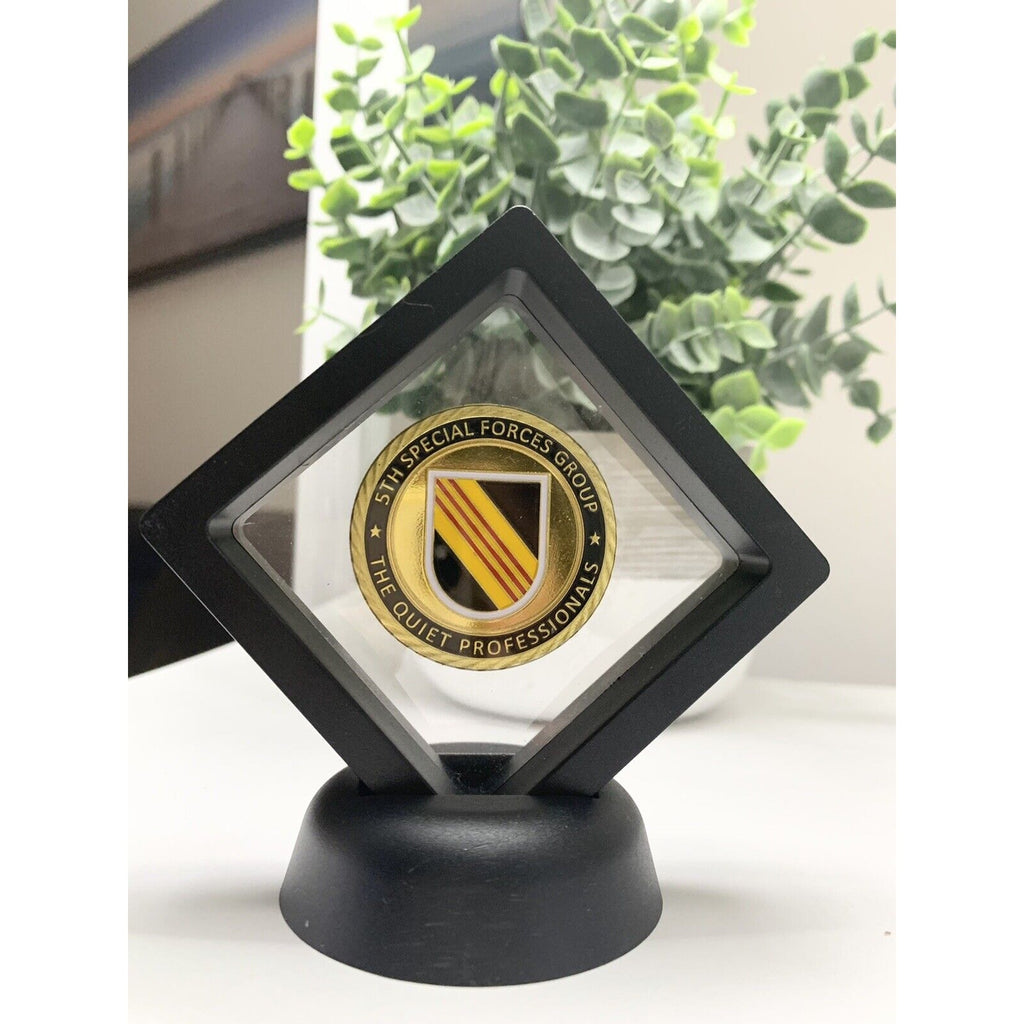 3D Floating Display US ARMY 5th SPECIAL FORCES GROUP (Airborne) Challenge Coin
