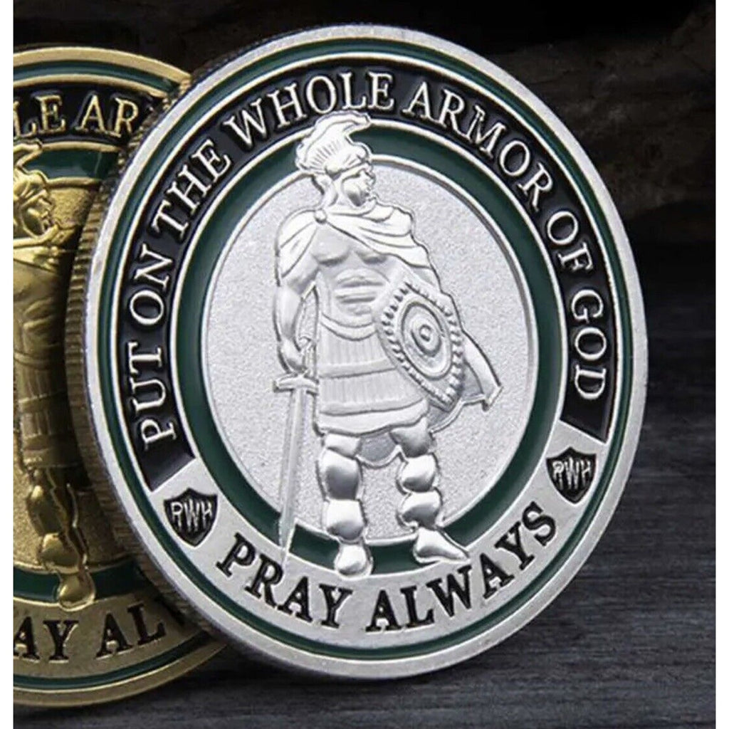 New Put On the Whole Armor Of God Commemorative Challenge Collection Coin Silver