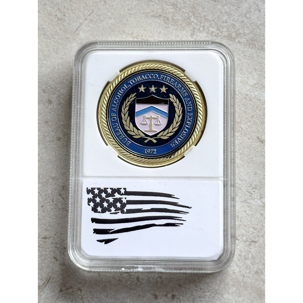 DEPT OF ALCOHOL, TOBACCO, FIREARMS & EXPLOSIVES (ATF) Challenge Coin With Case