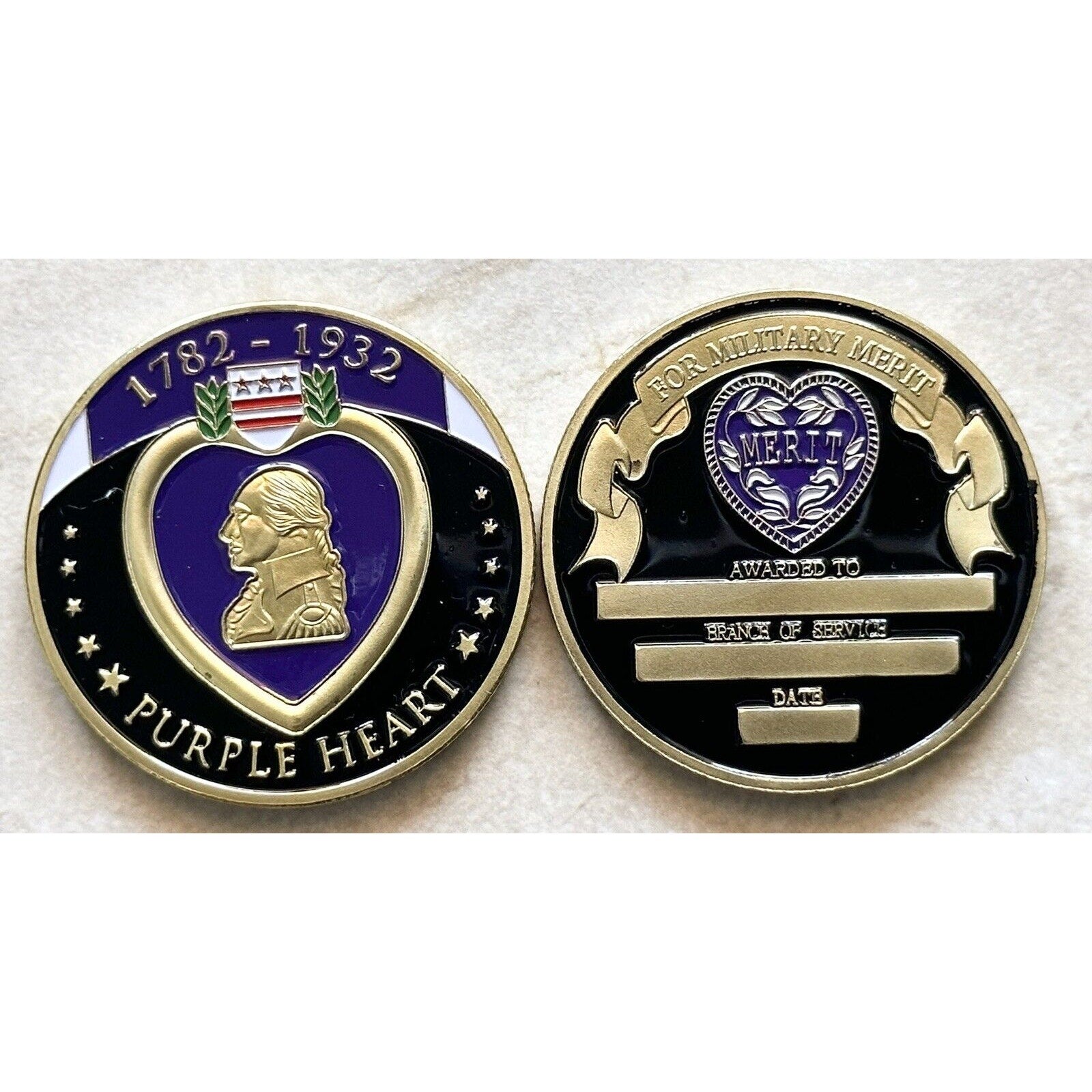 * Purple Heart Military Merit Award Winner-Military Challenge Coin
