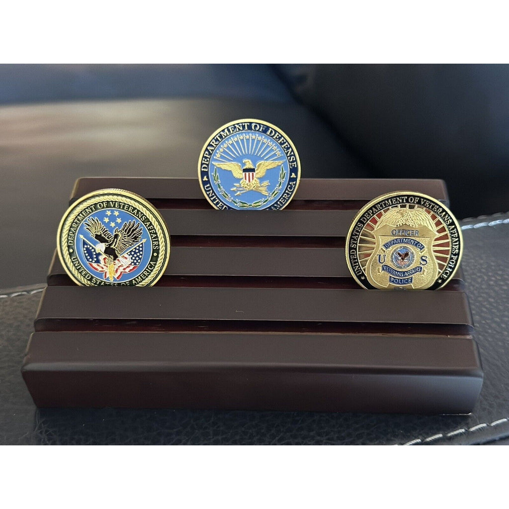 DoD Department Of Veterans Affairs VA Police Officer W/ Walnut Wood Holder USA