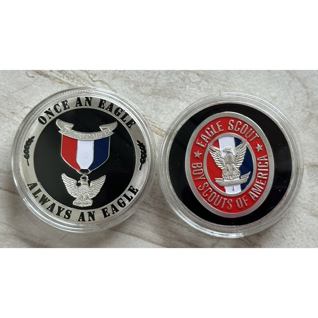 EAGLE SCOUT Challenge Coin with velvet presentation case