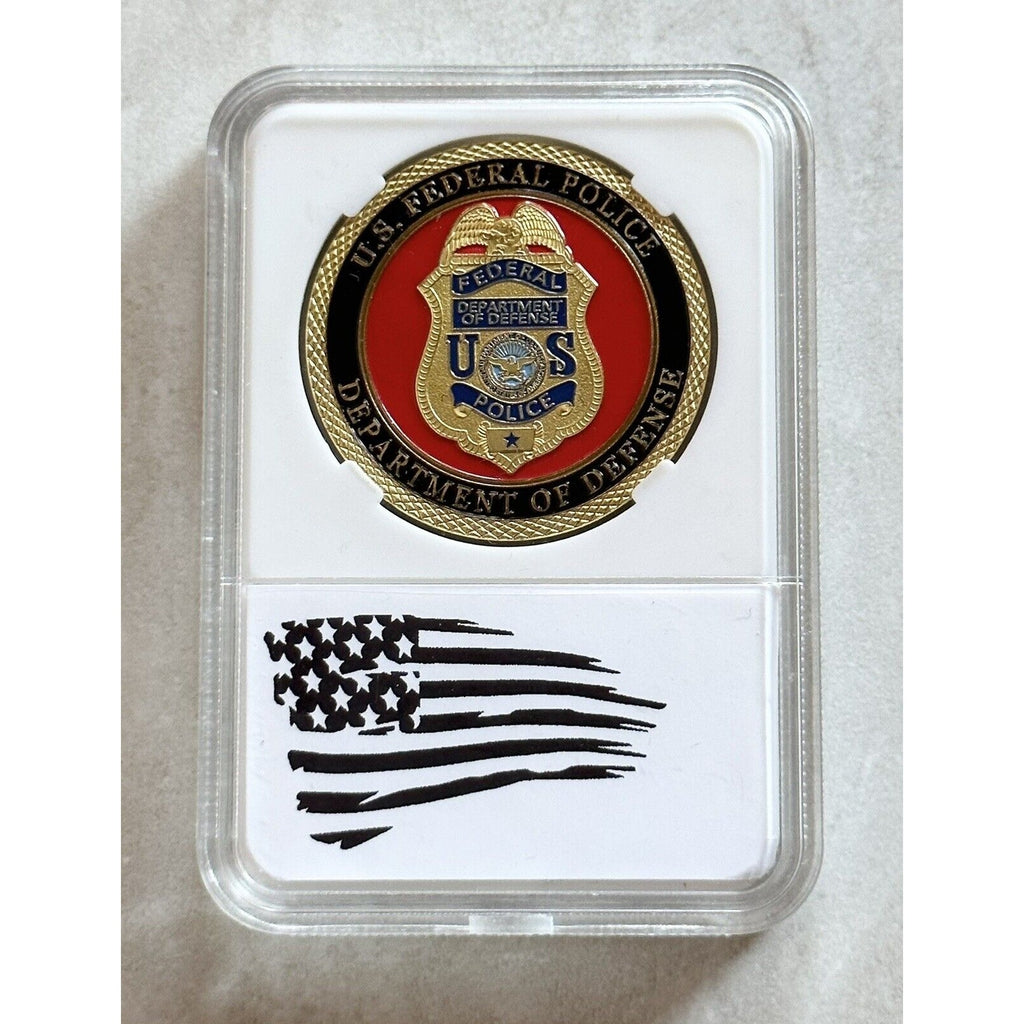 United States FEDERAL DoD POLICE Challenge Coin With Case