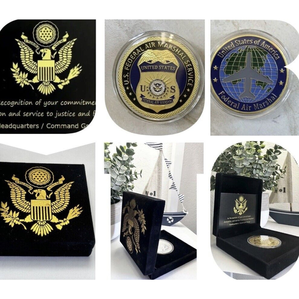 U S Federal Air Marshal  Service Special Agent Challenge Coin with special black velvet case
