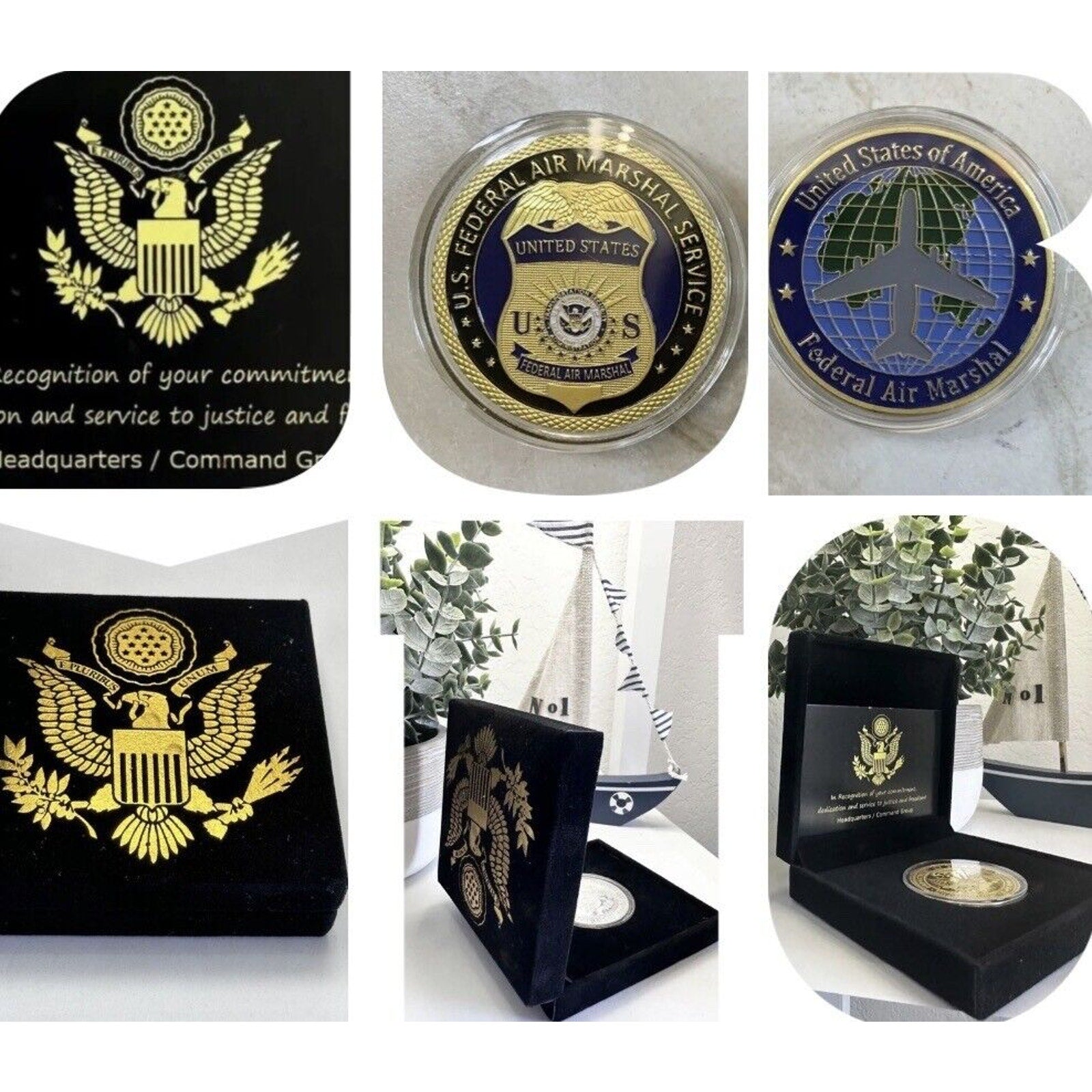 U S Federal Air Marshal  Service Special Agent Challenge Coin with special black velvet case