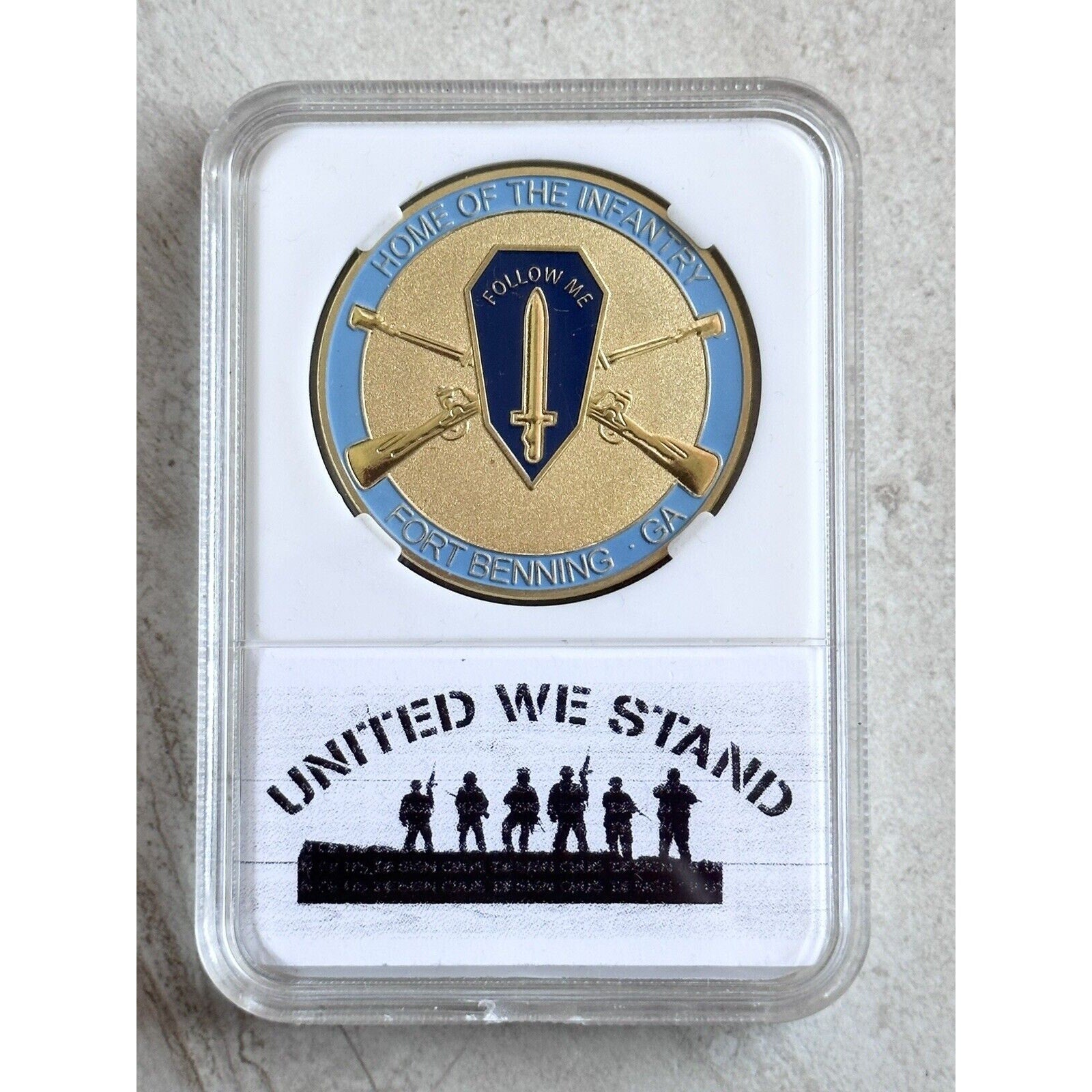 US ARMY 29TH INFANTRY REGIMENT FT BENNING FOLLOW ME USA With Case