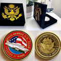 US NAVY USS GEORGE H.W. BUSH CVN-77 Challenge Coin With Velvet Case