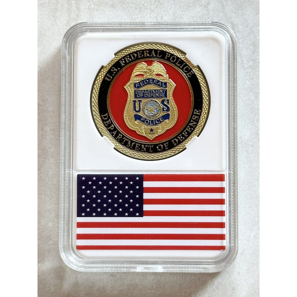 United States FEDERAL DoD POLICE Challenge Coin With Case