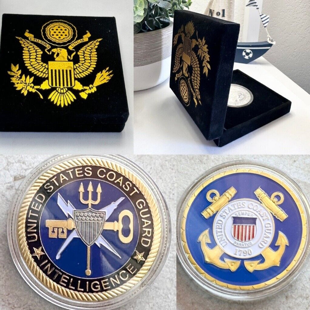 US COAST GUARD INTELLIGENCE Challenge Coin with special velvet case