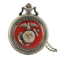 US Marine Corps Pocket Watch with Necklace VETERAN/MILITARY GIFT