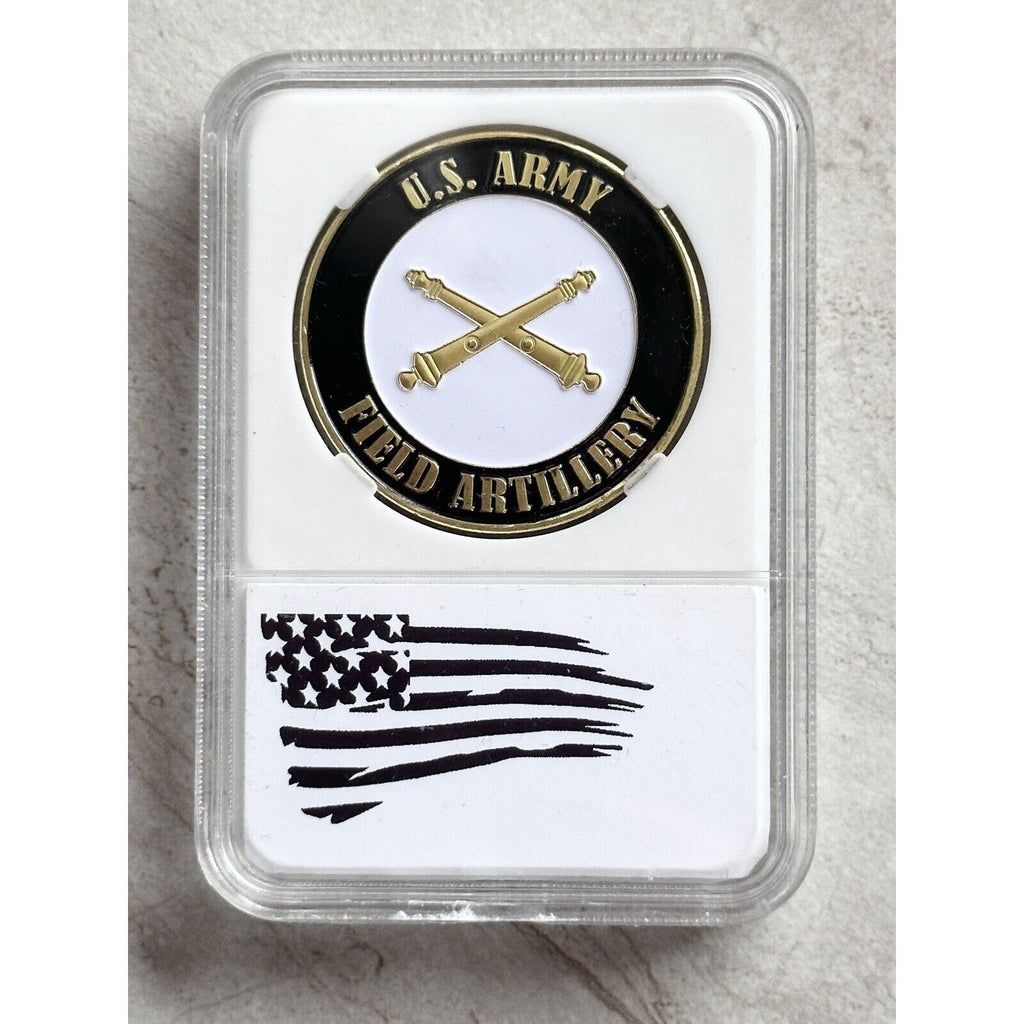 U S ARMY Field Artillery Challenge Coin Military Queen Of Battle With Case