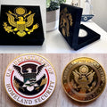 US DEPARTMENT OF HOME LAND SECURITY CHALLENGE COIN With Velvet Case (gold plate)