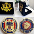 U S MARINE CORPS CRIMINAL INVESTIGATION DIV Challenge Coin with velvet case.