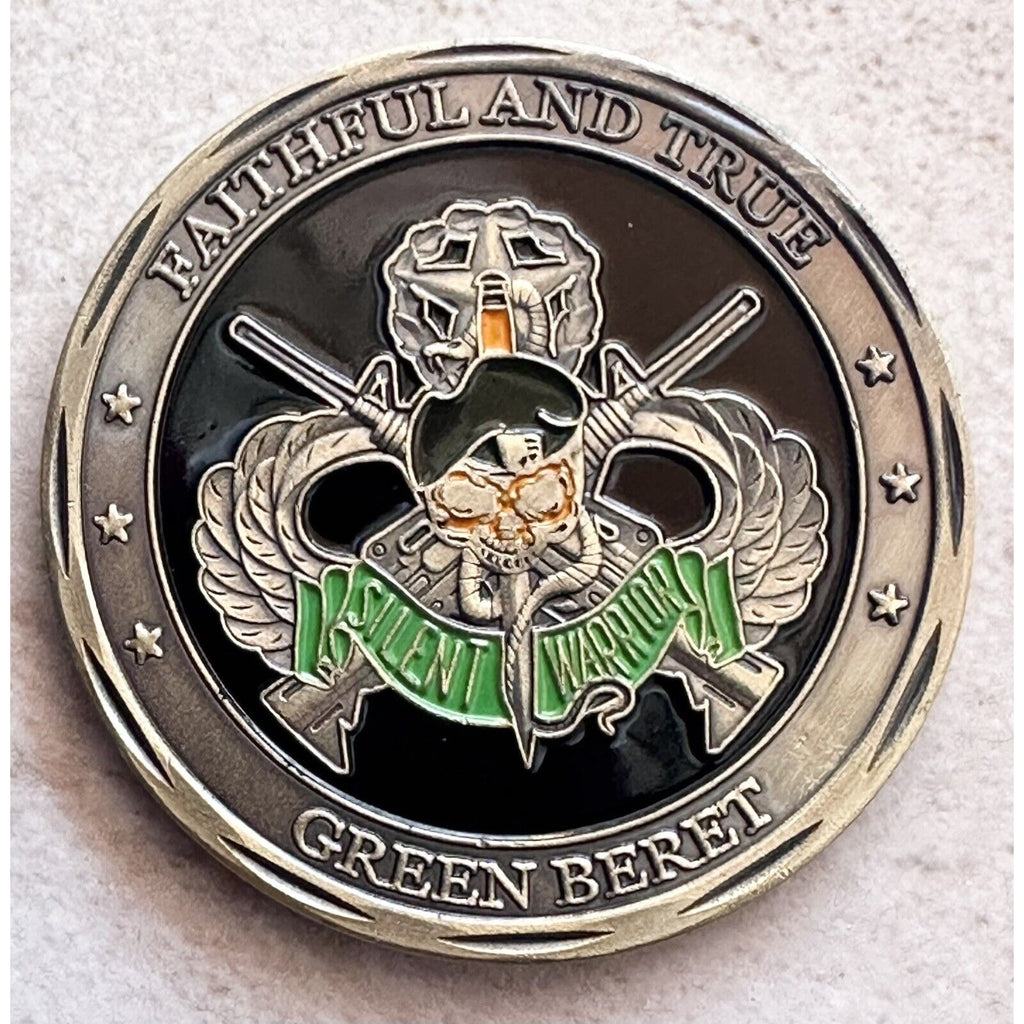 US America Army Special Forces Nice Green Military Beret Metal Challenge Coin