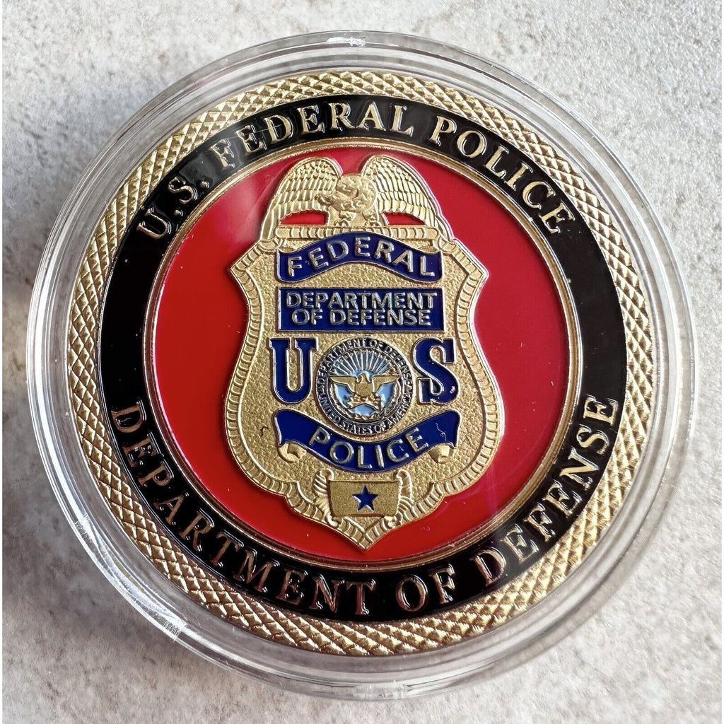 United States FEDERAL DoD POLICE Challenge Coin With Case