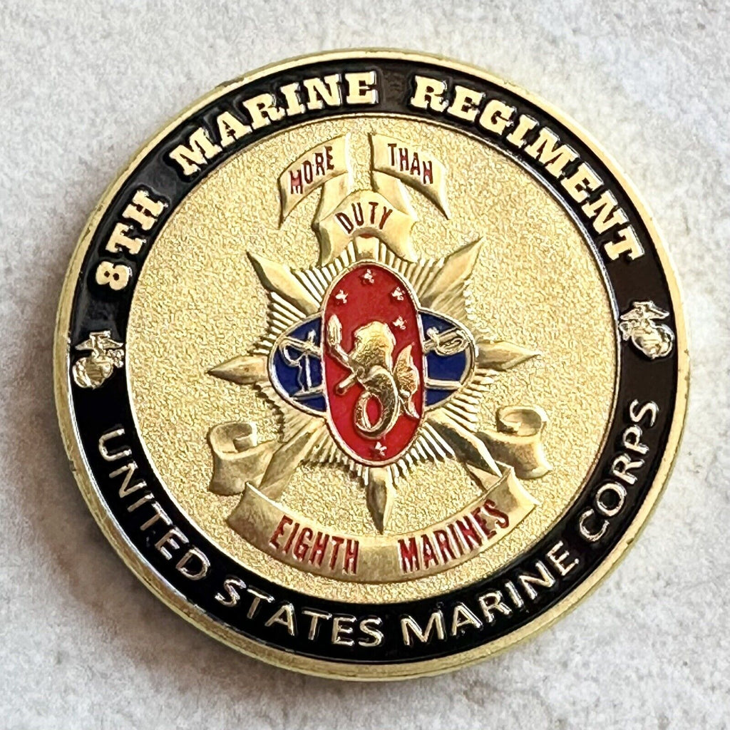 US MARINE CORPS - 8th MARINE REGIMENT Challenge Coin with velvet case