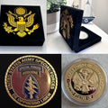 U.S. ARMY SPECIAL FORCES DE OPPRESSO LIBER CHALLENGE COIN With Velvet Case