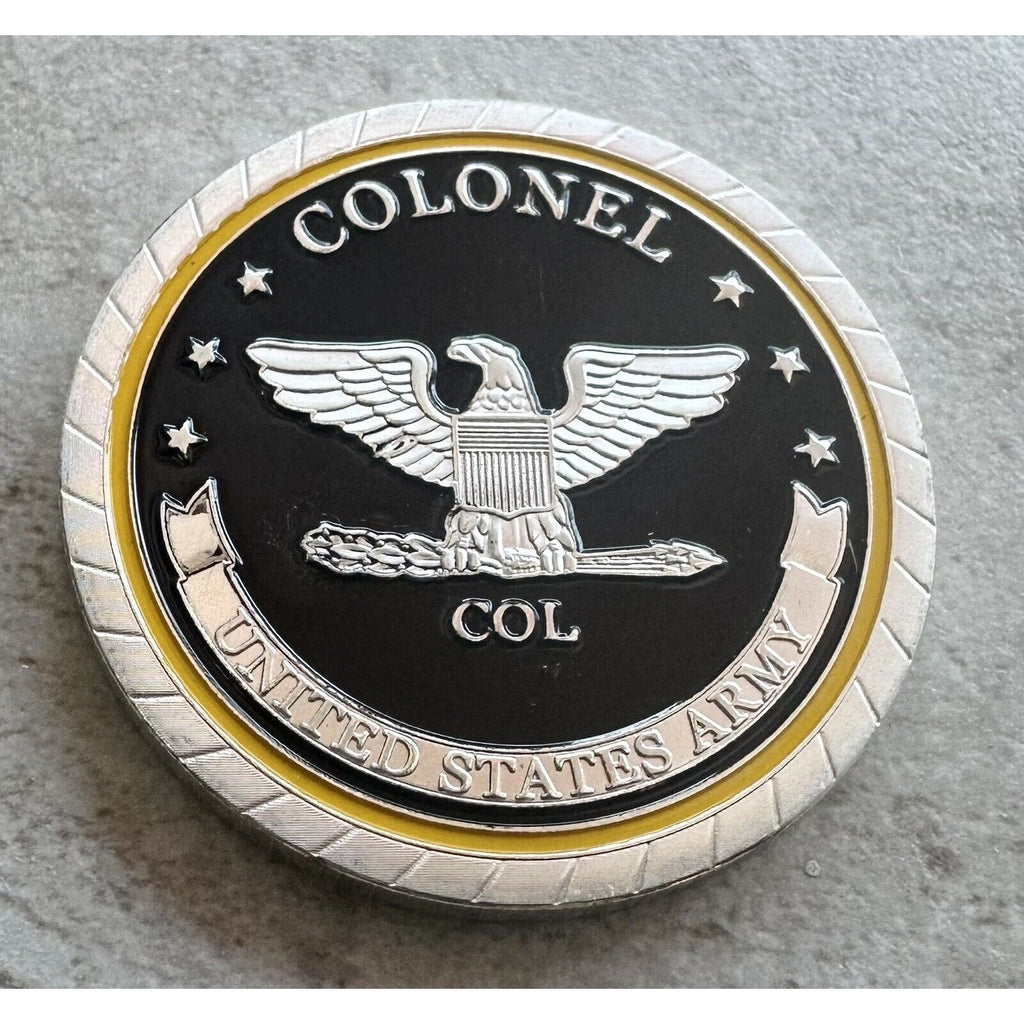 COLONEL ARMY RANK O-6 MILITARY CHALLENGE COIN Come With 3D Display Case