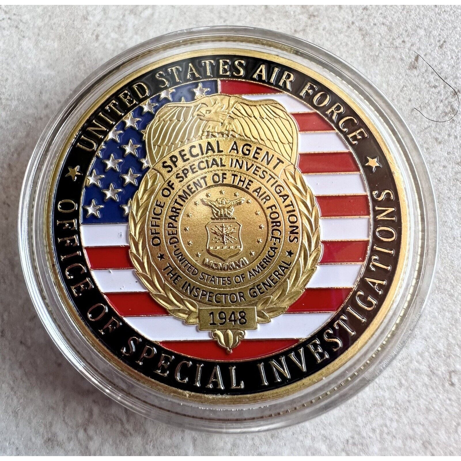 United States Air Force OFFICE OF SPECIAL INVESTIGATIONS Challenge Coin w/ case