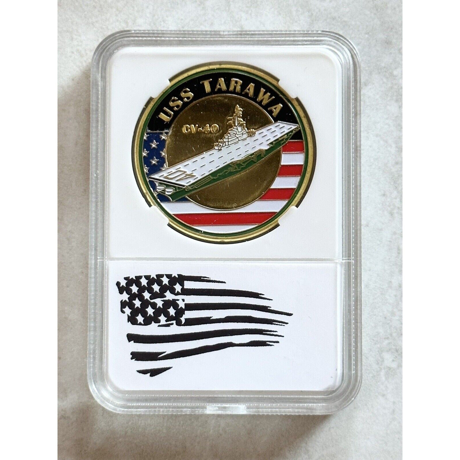 US NAVY - USS CORAL SEA CV-43 Challenge Coin With Case