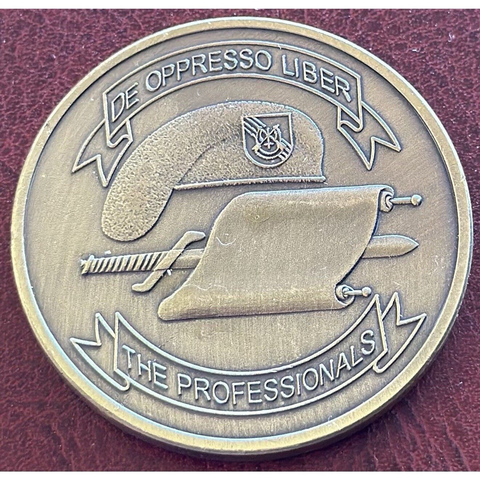 5TH GROUP Challenge Coin ARMY AIRBORNE SPECIAL FORCES THE PROFESSIONALS w/ case