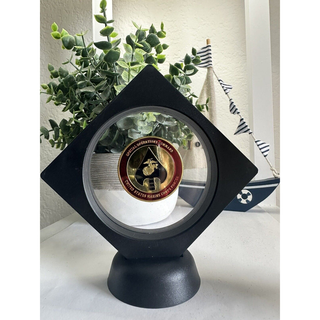 Us Marine Corps SPECIAL OPERATIONS COMMAND Challenge Coin With 3D Display Case