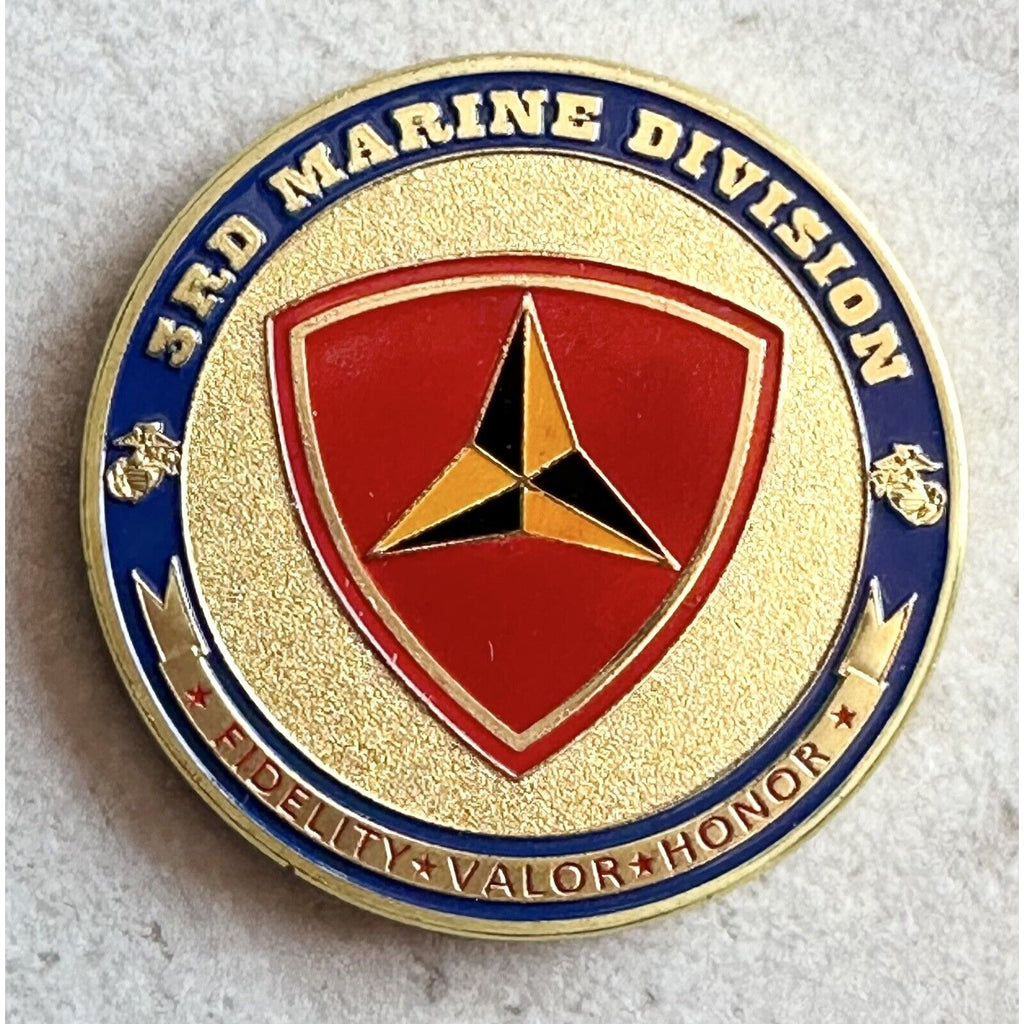 Us Marine Corps- 3rd MARINE DIVISION Challenge Coin With Case