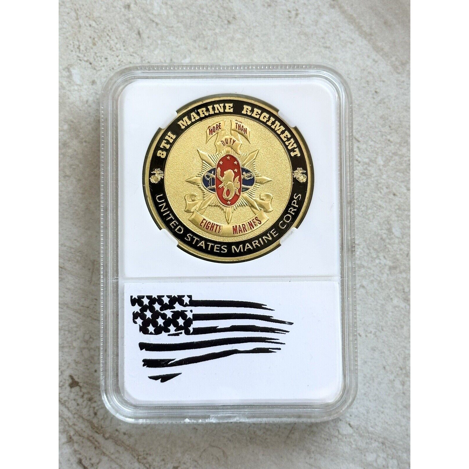 US MARINE CORPS - 8th MARINE REGIMENT Challenge Coin with Nice Case
